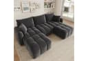 Merax Ecksofa Modulares L-/U-förmiges Sofa Chenille Beige Grau Bild 2