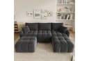 Merax Ecksofa Modulares L-/U-förmiges Sofa Chenille Beige Grau Bild 3