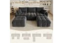 Merax Ecksofa Modulares L-/U-förmiges Sofa Chenille Beige Grau Bild 5