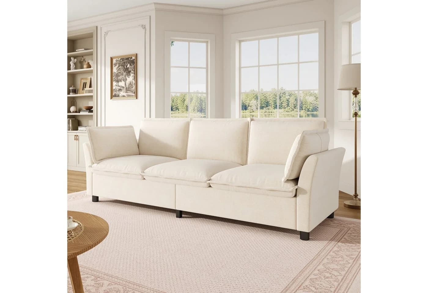 Merax 3-Sitzer Sofa Chenille Modern Beige/Grau/Grün - Bild 2