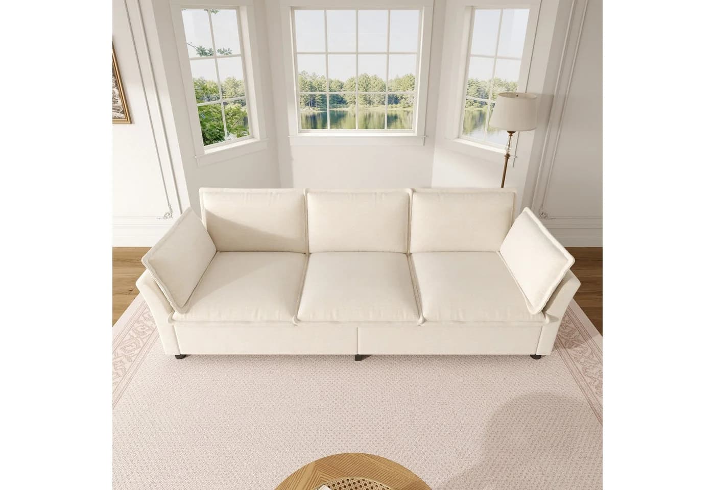 Merax 3-Sitzer Sofa Chenille Modern Beige/Grau/Grün - Bild 3
