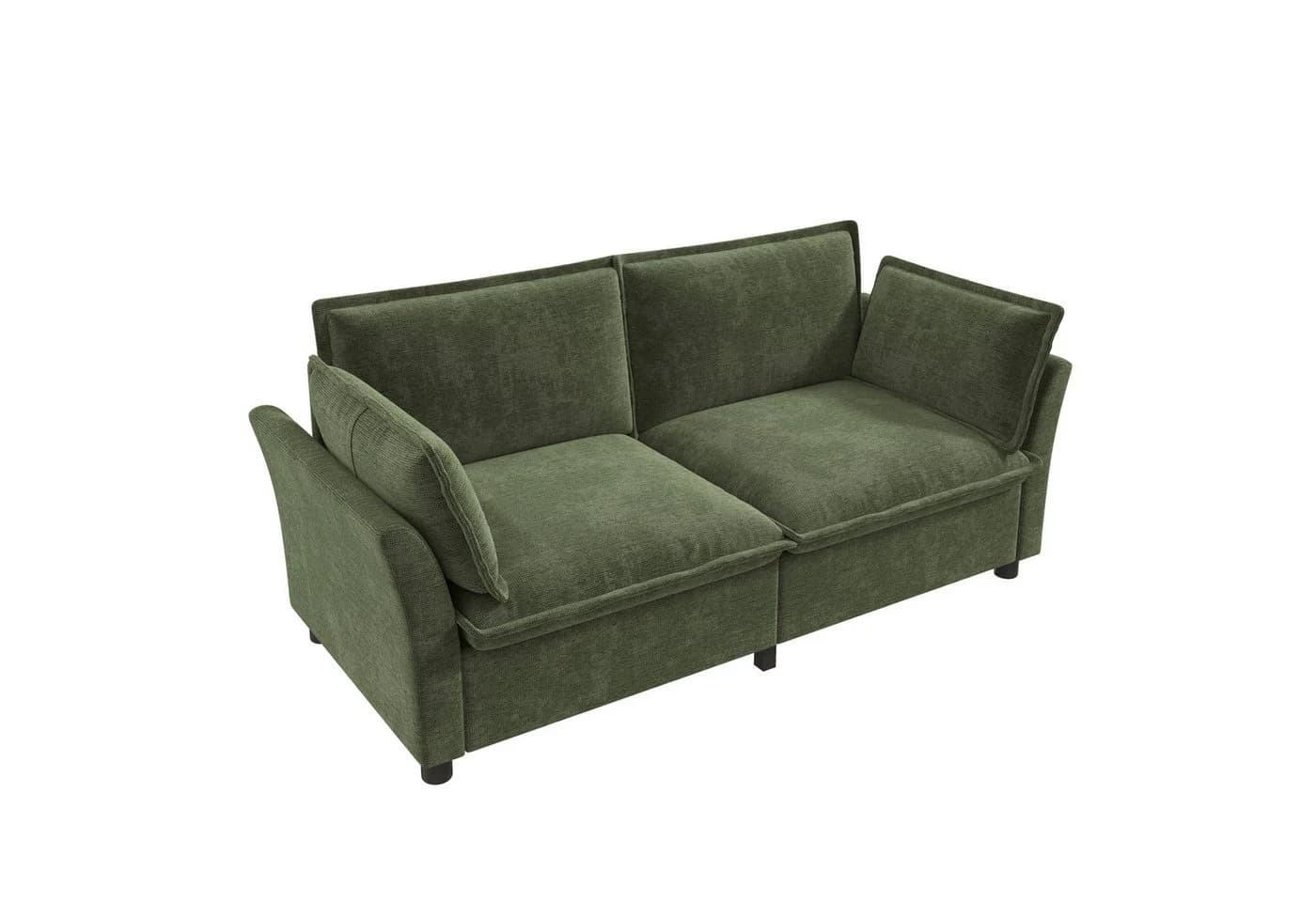Merax 2-Sitzer Sofa Chenille Grün Cloud-Polsterung - Bild 2