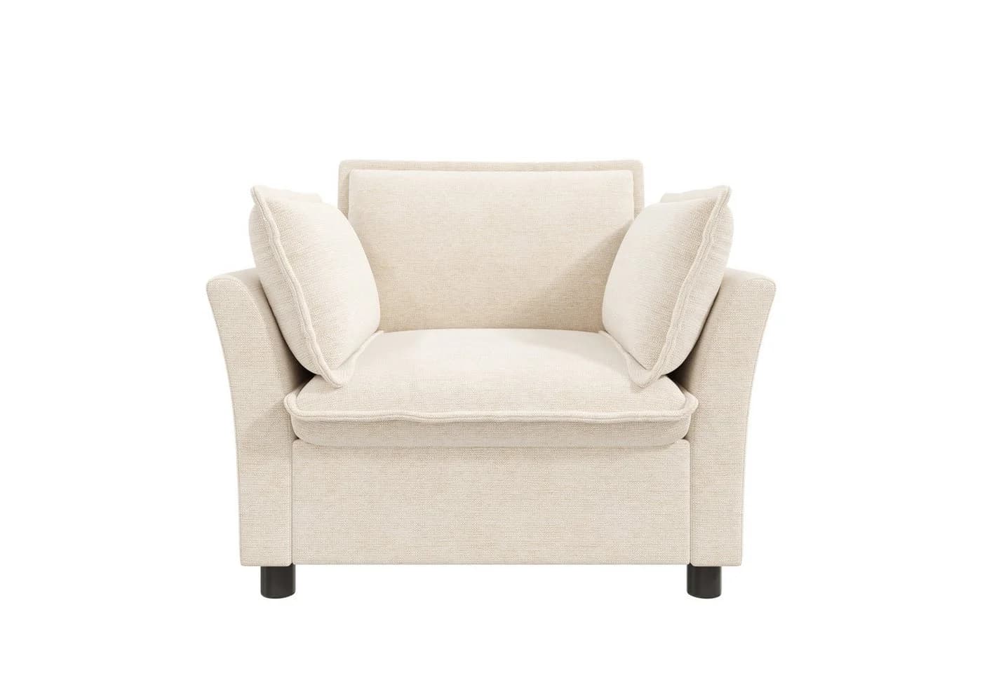 Merax Sessel moderner Relaxsessel aus Chenille Beige - Bild 5