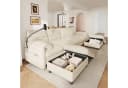 Merax Modulares Ecksofa Chenille mit USB & Stauraum-Höckern Bild 2