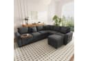 Merax Ecksofa mit Schlaffunktion XXL L-Form Sofa Chenille Grau Beige Bild 3