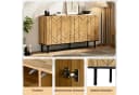 Merax Sideboard mit Wellenmuster Design 3 Türen Naturholzoptik Schwarz Bild 5
