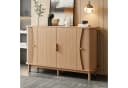 Merax Sideboard mit Schiebetüren Nussbaumoptik Bild 3