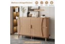 Merax Sideboard mit Schiebetüren Nussbaumoptik Bild 4