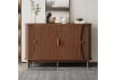 Merax Sideboard mit Schiebetüren Nussbaum Bild 2