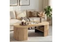 Merax Ovaler Couchtisch mit Stauraum Naturholz Braun Bild 2