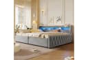 Merax Samt Plattformbett 140x200 cm mit Bettkasten & LED Kopfteil Bild 2