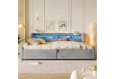 Merax Samt Plattformbett 140x200 cm mit Bettkasten & LED Kopfteil Bild 3
