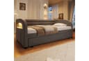 Merax Daybett 90x200cm mit LED und Ausziehbett Grau/Beige Samt Bild 1