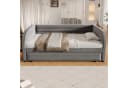 Merax Daybett 90x200cm mit LED und Ausziehbett Grau/Beige Samt Bild 4