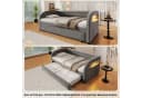 Merax Daybett 90x200cm mit LED und Ausziehbett Grau/Beige Samt Bild 5