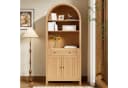 Merax Hochschrank mit Bogenfront und Gewürzregalen Beige Bild 3