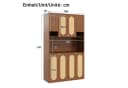 Merax Hochschrank mit LED-Beleuchtung und Hausbar, 8 Türen, Natur Bild 5