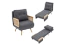 Merax 3-in-1 Schlafsessel Beige/Grau mit Schlaffunktion Bild 2