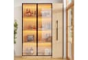 Merax Glasvitrine mit LED-Beleuchtung und Rollregal Bild 1