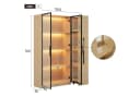 Merax Glasvitrine mit LED-Beleuchtung und Rollregal Bild 3