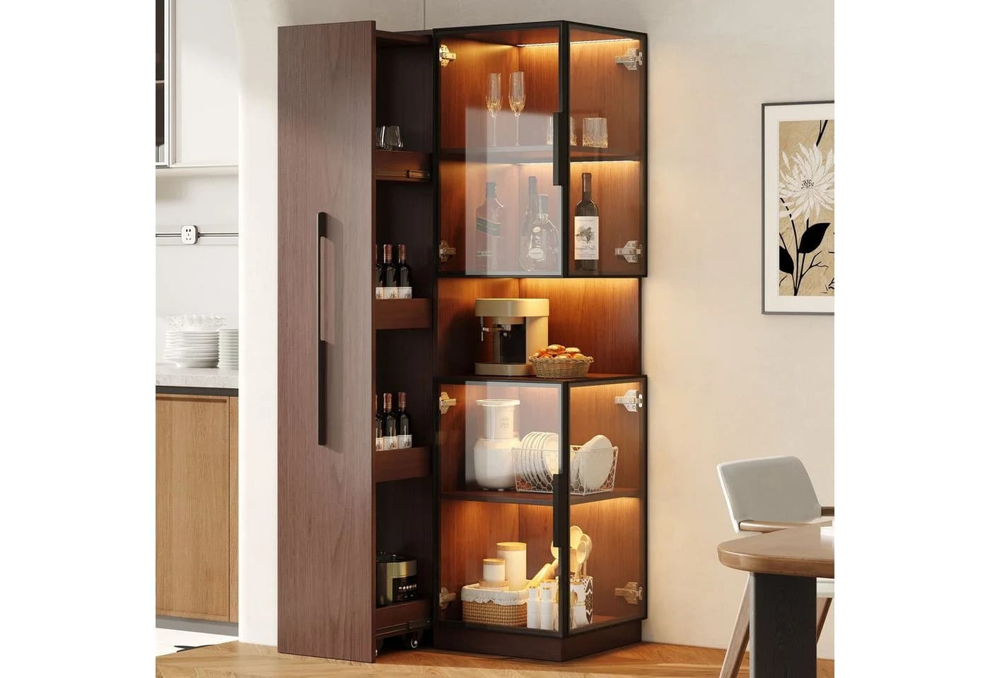 Merax Glasvitrine mit LED Beleuchtung und Bluetooth-Steuerung - Bild 2