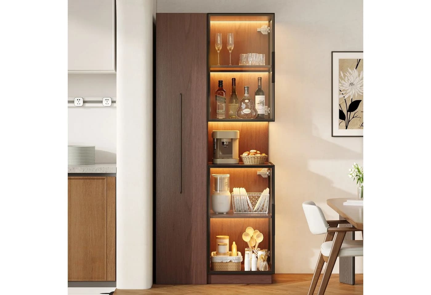 Merax Glasvitrine mit LED Beleuchtung und Bluetooth-Steuerung - Bild 3