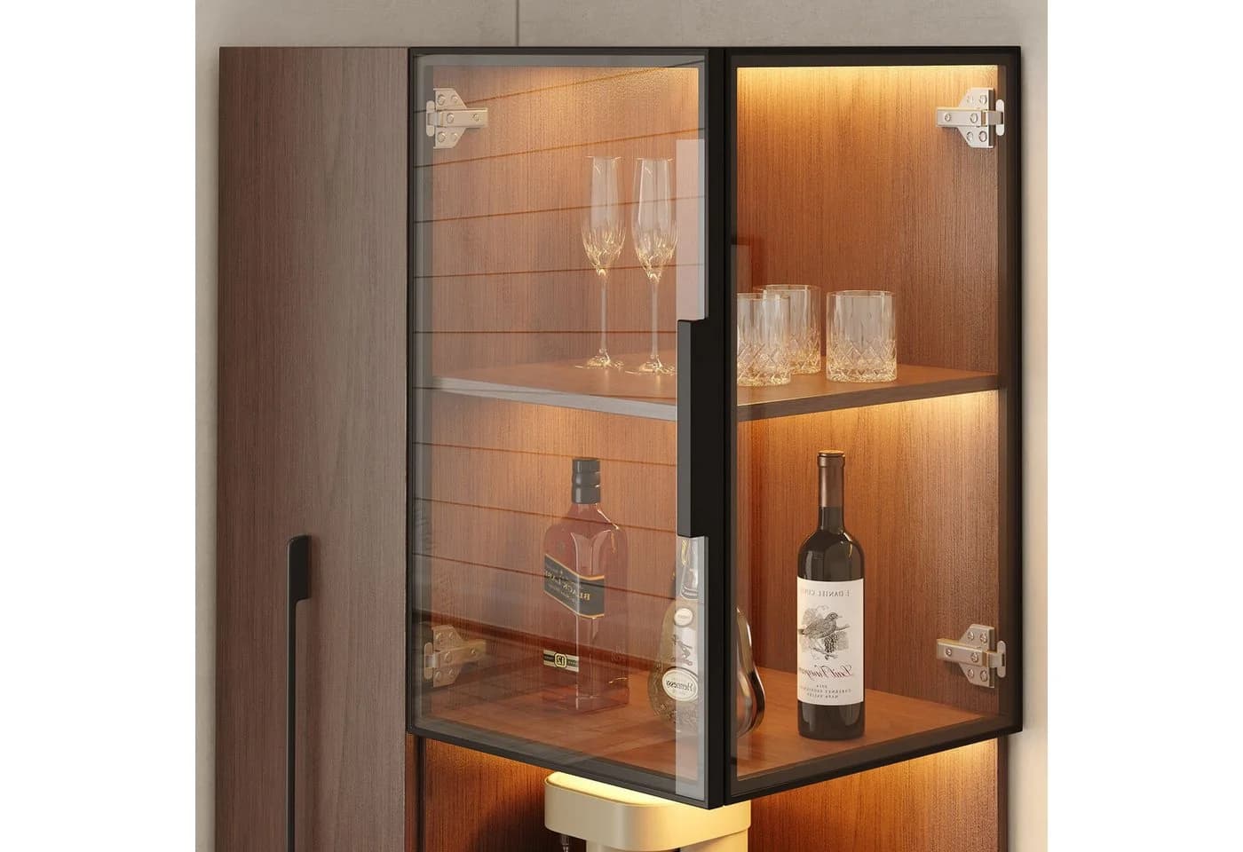 Merax Glasvitrine mit LED Beleuchtung und Bluetooth-Steuerung - Bild 4