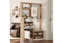 Merax Garderoben-Set Naturholzoptik mit Pegboard & Schuhbank Bild 2