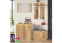 Merax Garderoben-Set mit LED, Spiegel, Schuhbank und Schuhschrank Bild 2