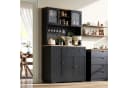 Merax Küchenbuffet Hochschrank mit Vitrinentüren und Schublade Bild 1