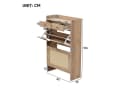 Merax Schuhschrank mit Rattan-Türen, 2 Klappfächer & Schubladen, Beige Bild 4