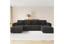 Merax Ecksofa U-Form Chenille mit LED & Klapp-Tisch Bild 3