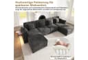 Merax Ecksofa U-Form Chenille mit LED & Klapp-Tisch Bild 5
