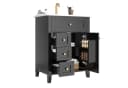 Merax Waschtisch mit Unterschrank 61 cm Schwarz Hochglanz Bild 2