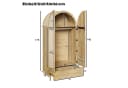 Merax Kleiderschrank mit Stofftüren und Holzfüßen Walnussoptik Bild 5