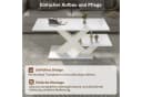 Merax Couchtisch Weiß Hochglanz mit X-Beinen & 2 Platten Bild 5
