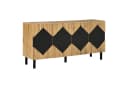 Merax Sideboard Beige/Schwarz mit Rautenmuster und Push-Open-Funktion Bild 2