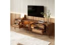 Merax Lowboard TV-Schrank mit LED-Beleuchtung und Glastüren Bild 1
