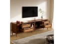 Merax Lowboard TV-Schrank mit LED-Beleuchtung und Glastüren Bild 4