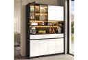 Merax Hochschrank mit LED-Beleuchtung und Glasvitrine Bild 2