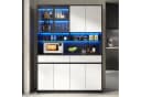 Merax Hochschrank mit LED-Beleuchtung und Glasvitrine Bild 3