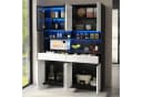 Merax Hochschrank mit LED-Beleuchtung und Glasvitrine Bild 4