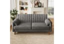 Merax 2-Sitzer Sofa Chenille Grau mit Seitentaschen Bild 1