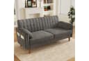 Merax 2-Sitzer Sofa Chenille Grau mit Seitentaschen Bild 3