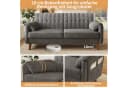 Merax 2-Sitzer Sofa Chenille Grau mit Seitentaschen Bild 4