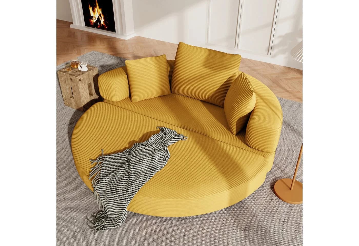 Merax Schlafsofa Boneless Cordstoff 2-in-1 Sofa-Bett - Bild 2