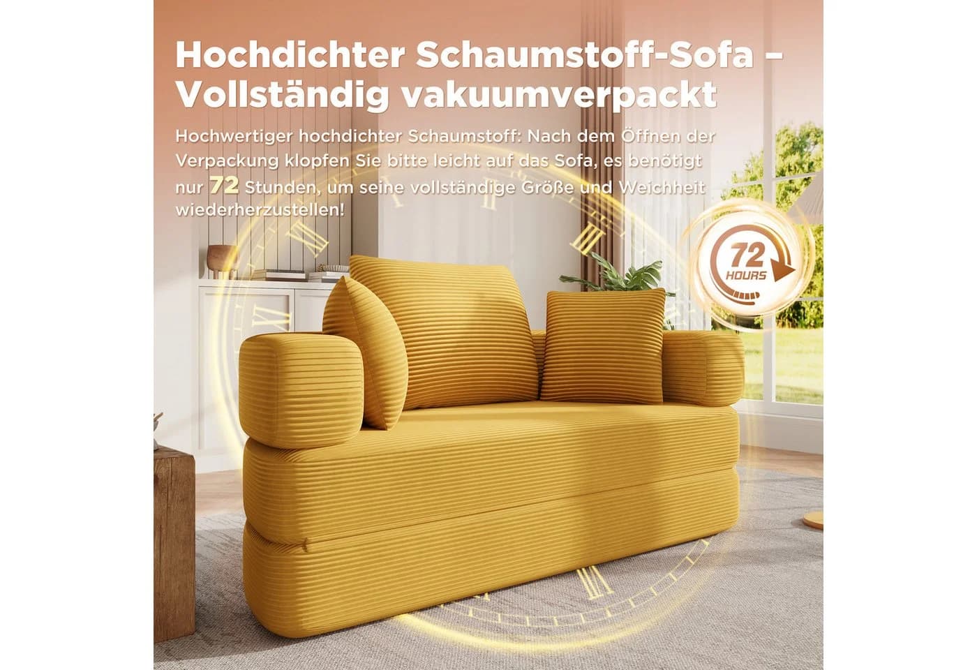 Merax Schlafsofa Boneless Cordstoff 2-in-1 Sofa-Bett - Bild 4