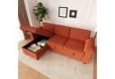 Merax Ecksofa mit Schlaffunktion und USB-Anschluss Orange Bild 1