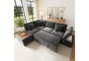 Merax Ecksofa mit Schlaffunktion Grau Chenille 6-Sitzer Modul Bild 2