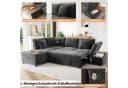 Merax Ecksofa mit Schlaffunktion Grau Chenille 6-Sitzer Modul Bild 5